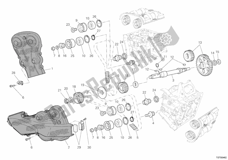 All parts for the Timing Belt of the Ducati Streetfighter S 1100 2012